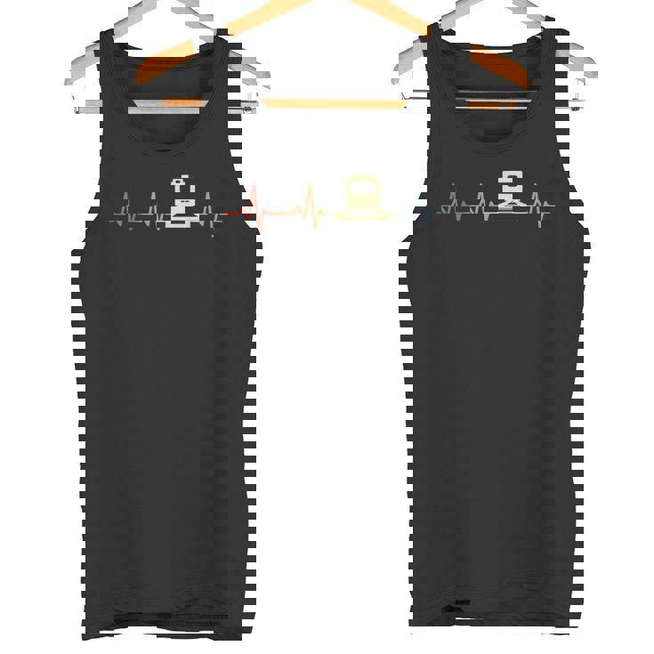 電車 Ecg ハートライン 鉄道ファン タンクトップ