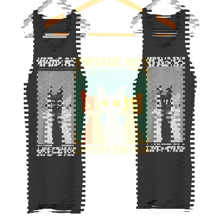 面白い 50歳 ギフト ヴィンテージ 1975 猫好き 50歳の誕生日 タンクトップ