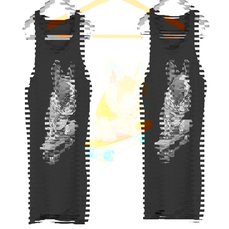 面白い フレンチブルドッグ スケートボード スケーター 犬 イングリッシュドッグ タンクトップ