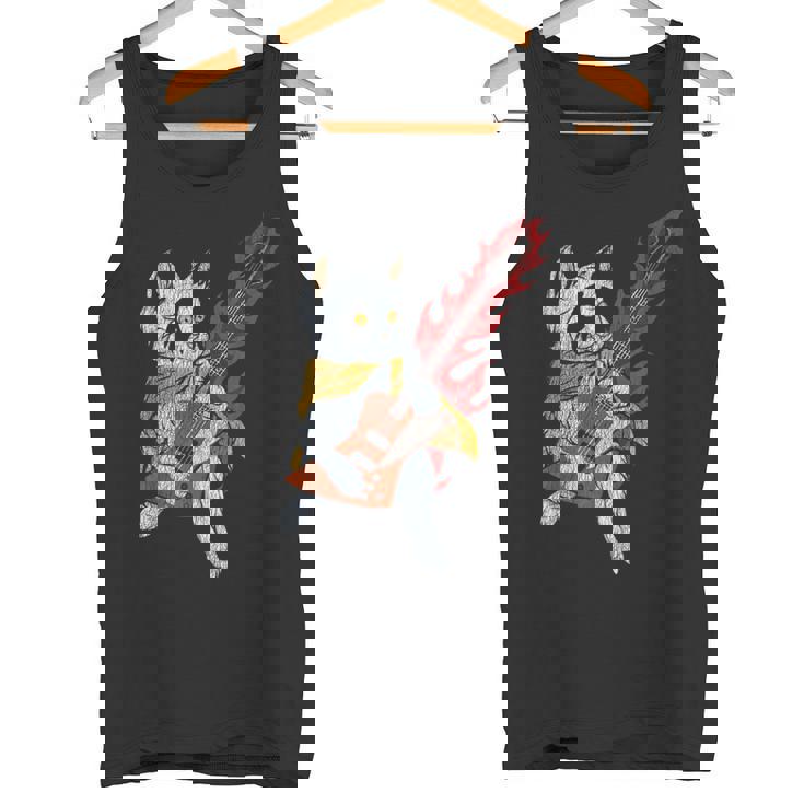 面白い ベースシスト 猫 ギフト ファイヤー 楽器 ベース ギター タンクトップ