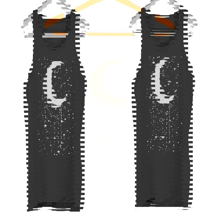 面白い 月 アート メンズ レディース キッズ 銀河 夜空 月 タンクトップ