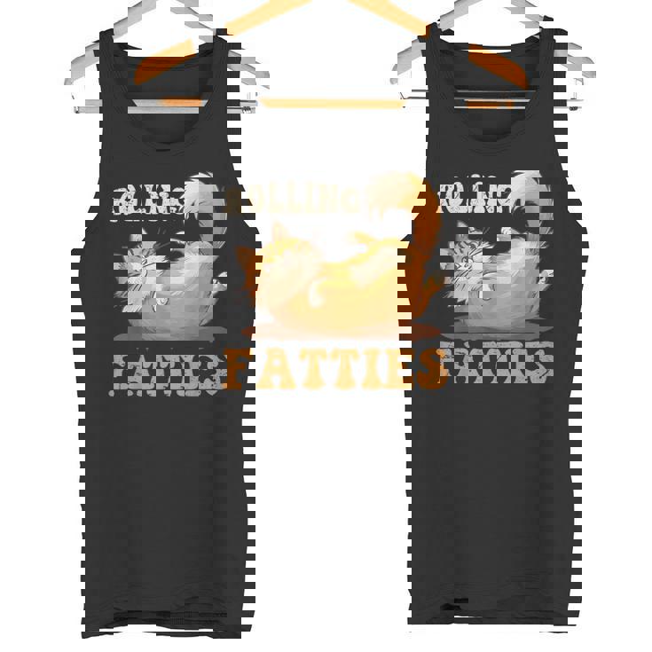 面白い 猫 ローリング ファティ 男女兼用 猫 タンクトップ