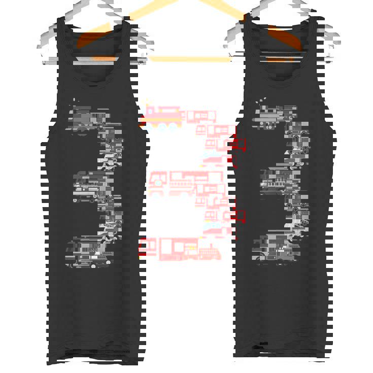 面白い3歳の幼児消防士キッズ消防車3位 タンクトップ