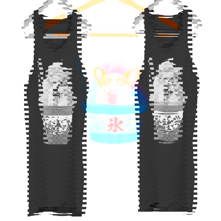 面白いtシャツ コーギー かき氷 イヌ メンズ 犬好き グッズ かわいい おもしろ 面白い 服 ネタ 夏 タンクトップ