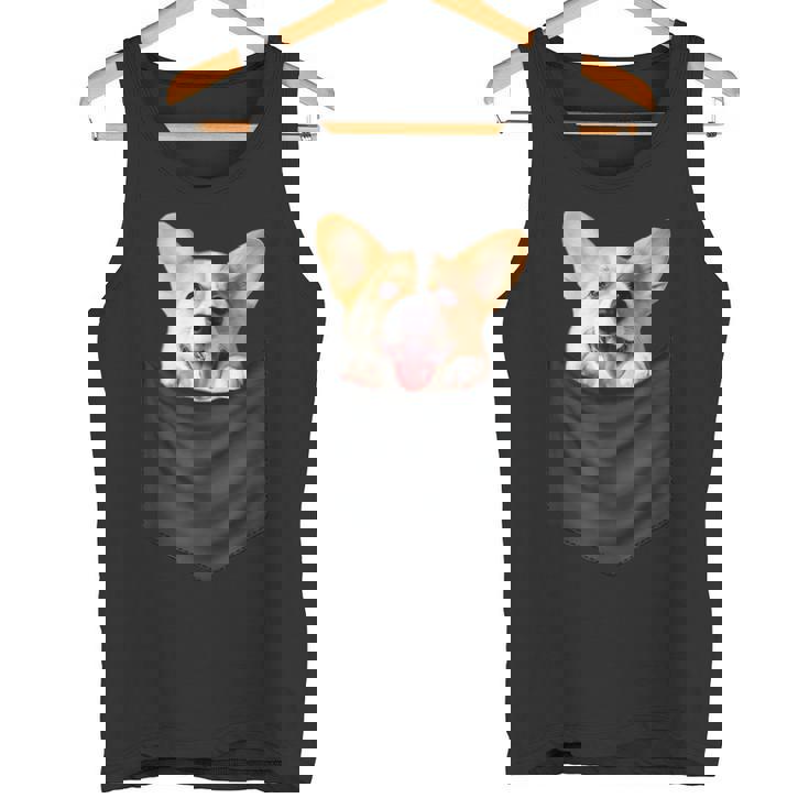 面白いtシャツ コーギー ポケット イヌ わんこ メンズ 犬好き グッズ おもしろ 面白い 服 ネタ タンクトップ