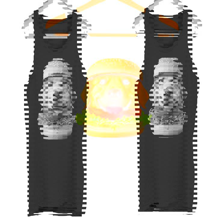 面白いtシャツ ゴールデンレトリバー 犬 ハンバーガー メンズ グッズ かわいい おもしろ 面白い 服 ネタ タンクトップ