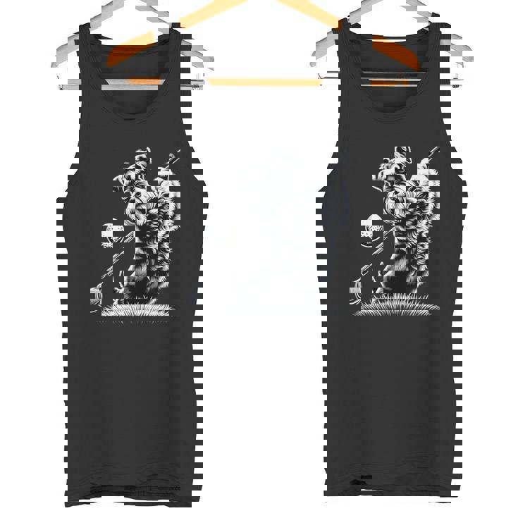 面白いtシャツ シュナウザー ゴルフ イヌ メンズ 犬好き グッズ かわいい おもしろ 面白い 服 ネタ タンクトップ