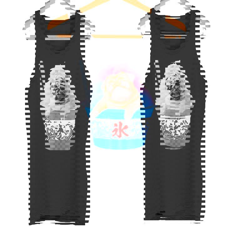 面白いtシャツ パグ かき氷 イヌ メンズ 犬好き グッズ かわいい おもしろ 面白い 服 ネタ 夏 タンクトップ