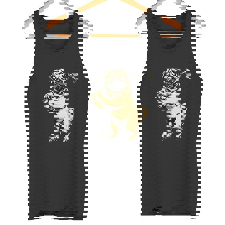 面白いtシャツ パグ ゴルフ イヌ わんこ メンズ 犬好き グッズ かわいい おもしろ 面白い 服 ネタ タンクトップ