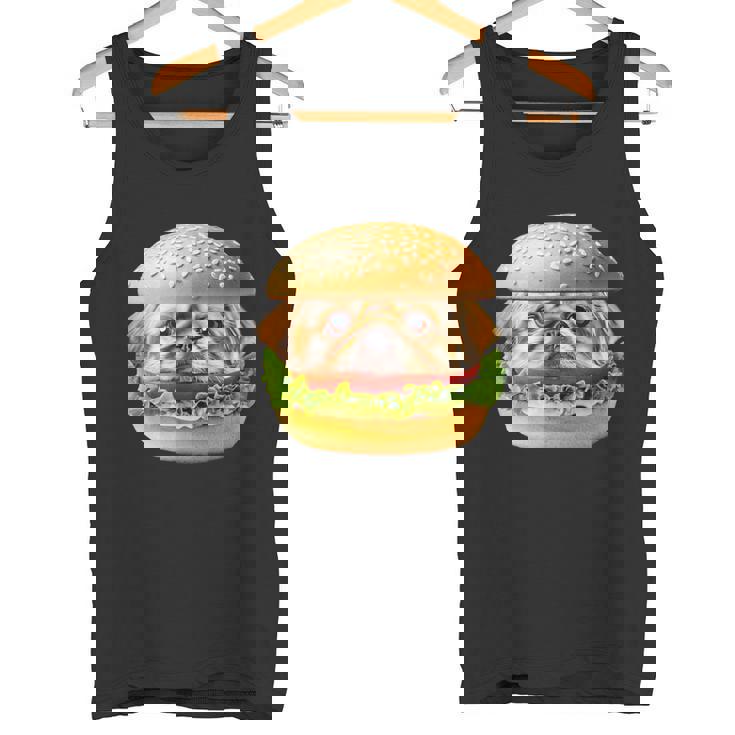 面白いtシャツ ペキニーズ 犬 イヌ ハンバーガー メンズ グッズ かわいい おもしろ 面白い 服 ネタ タンクトップ