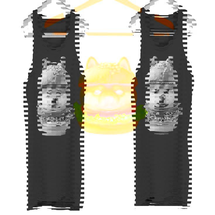 面白いtシャツ 柴犬 犬 イヌ ハンバーガー メンズ 犬好き グッズ かわいい おもしろ 面白い 服 ネタ タンクトップ