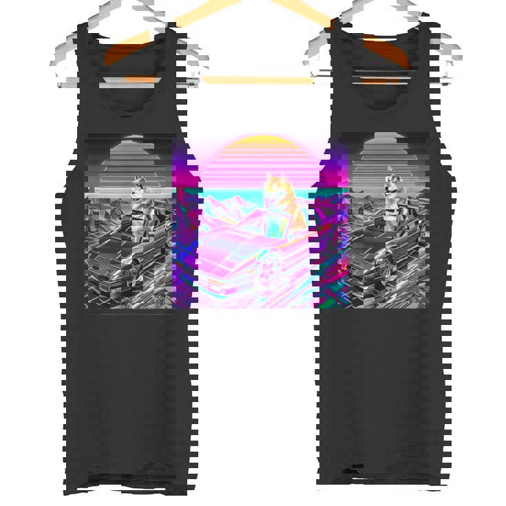 面白いtシャツ 柴犬 車 イヌ わんこ メンズ 犬好き グッズ かわいい おもしろ 面白い 服 ネタ タンクトップ