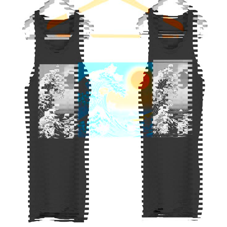 面白いtシャツ 猫 ネコ 浮世絵 海 メンズ 猫好き グッズ おもしろ 面白い 服 ネタ にゃんこ 猫の下僕 タンクトップ