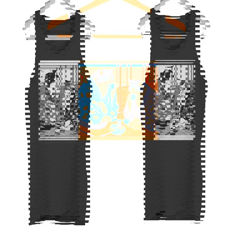 面白いtシャツ 猫 ネコ 酒 メンズ 猫好き グッズ おもしろ 面白い 服 ネタ にゃんこ 猫の下僕 浮世絵 タンクトップ