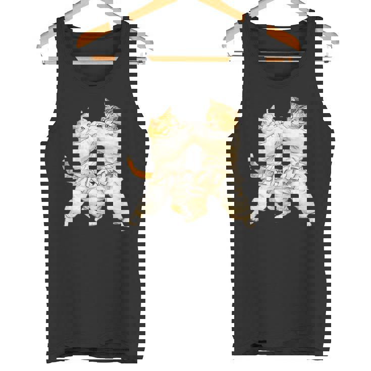 面白いtシャツ 猫 柔道 ネコ メンズ 猫好き グッズ おもしろ 面白い 服 ネタ にゃんこ 猫の下僕 柔術 タンクトップ