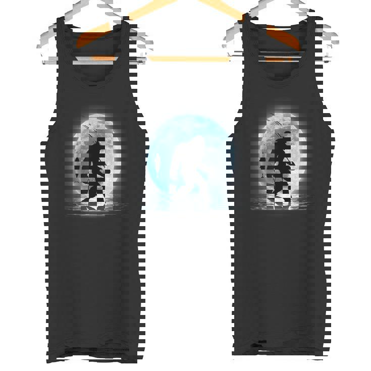 面白いtシャツ 釣りバカ 青い月と釣り人 メンズ おもしろ 面白い 服 オリジナル 海釣り 川釣り ビッグフット ネタ タンクトップ