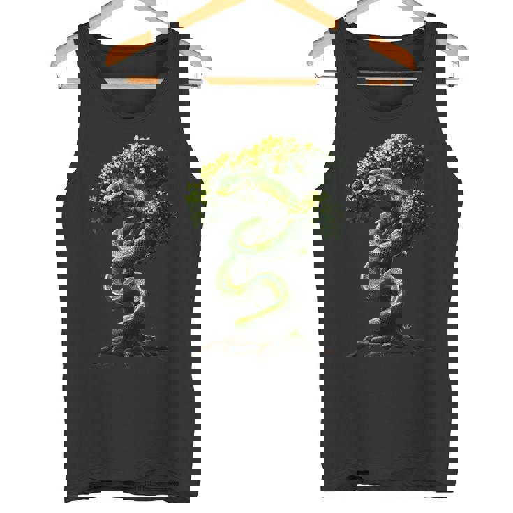 面白いグリーン ツリー パイソン愛好家ヘビ爬虫類 Green Tree Pythonnake Lover タンクトップ