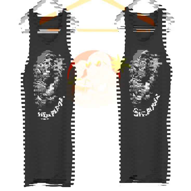 面白いゴリラココナッツグラフィックデザインギフトアイデア タンクトップ