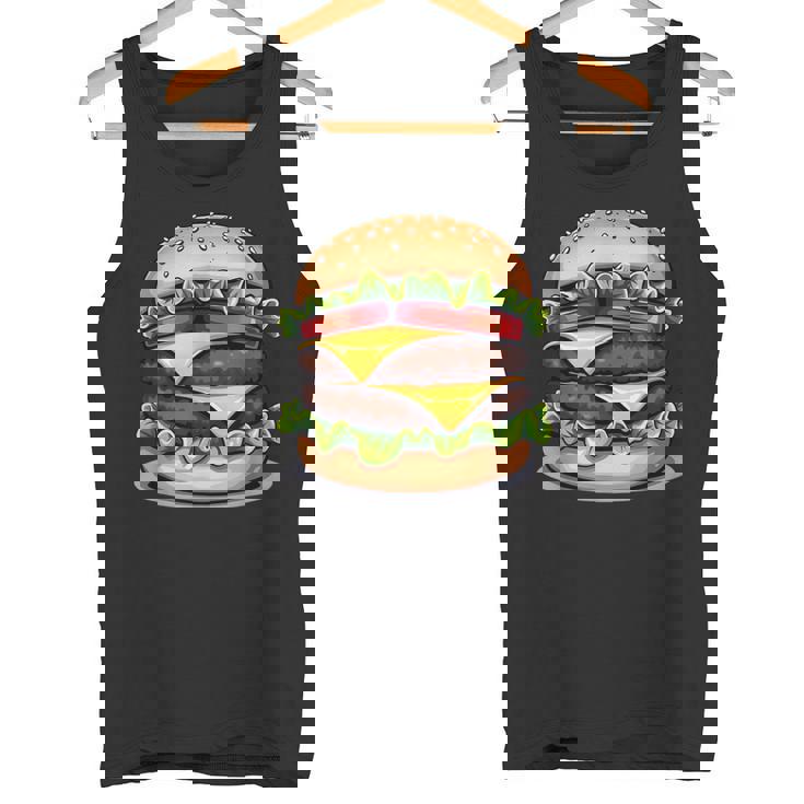 面白いチーズバーガーハンバーガーデザイン キッズ 男女兼用 タンクトップ