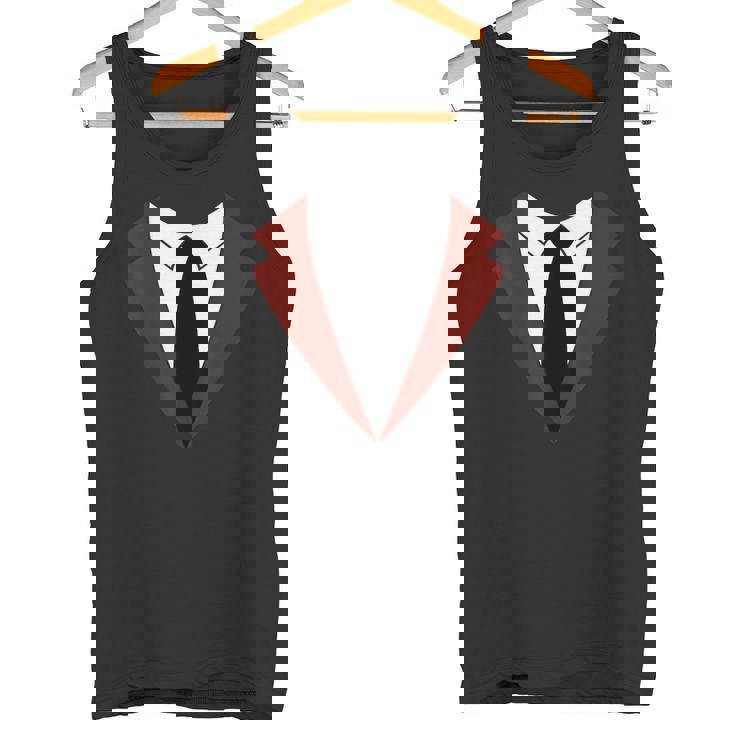 面白いバーガンディレッドタキシードバーテンダータキシードクリスマス タンクトップ