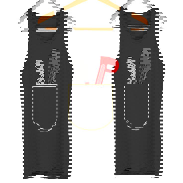 面白いパイプレンチ ポケット入り ギフト 配管工ポケット タンクトップ