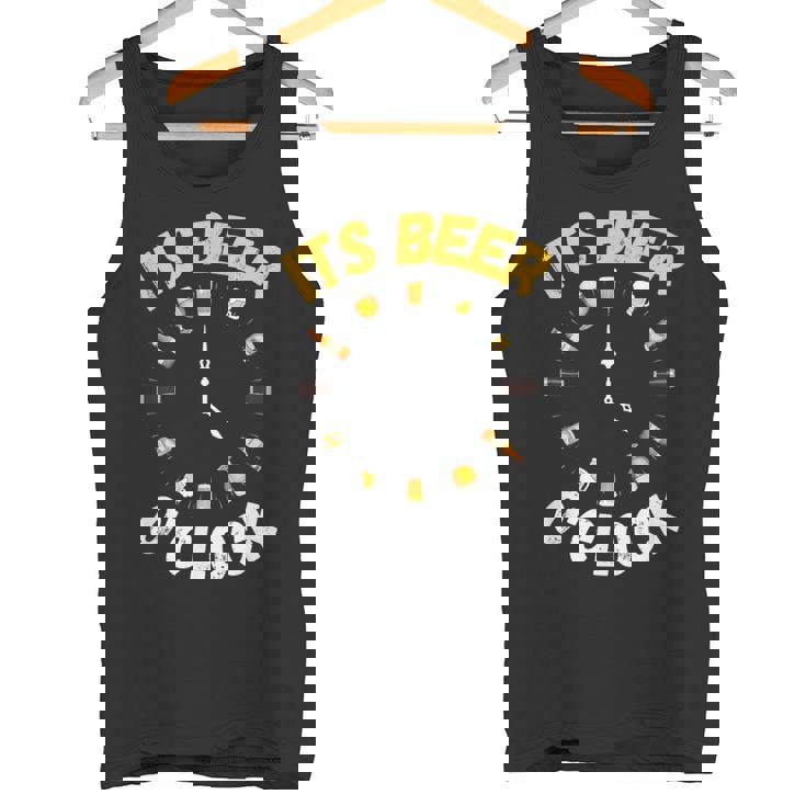 面白いビールoクロックティー。ナショナルビールデー、父の日に。 タンクトップ