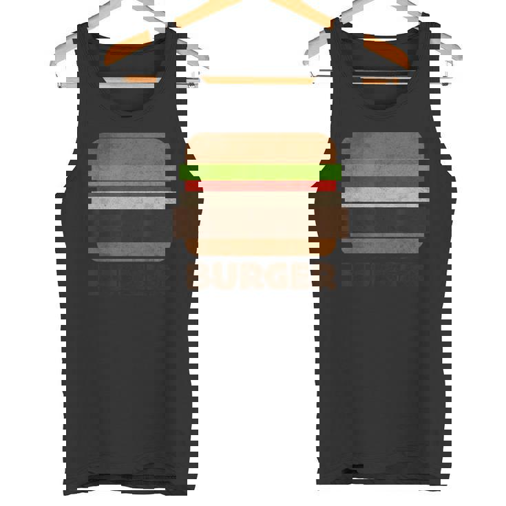 面白いフードハンバーガーのグラフィック。男性と男の子用。 タンクトップ