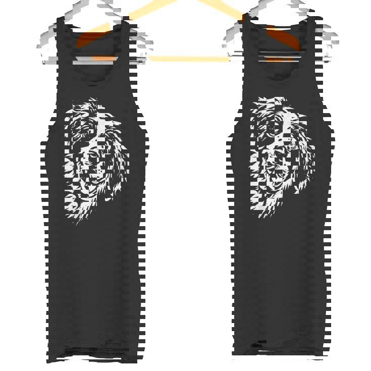 面白いブリタニー スパニエル犬のぞくグラフィック デザイン タンクトップ