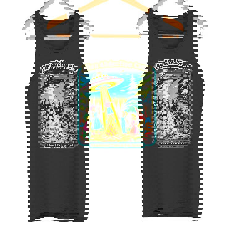 面白いヴィンテージエイリアン誘拐キャンプ Ufoエイリアン タンクトップ