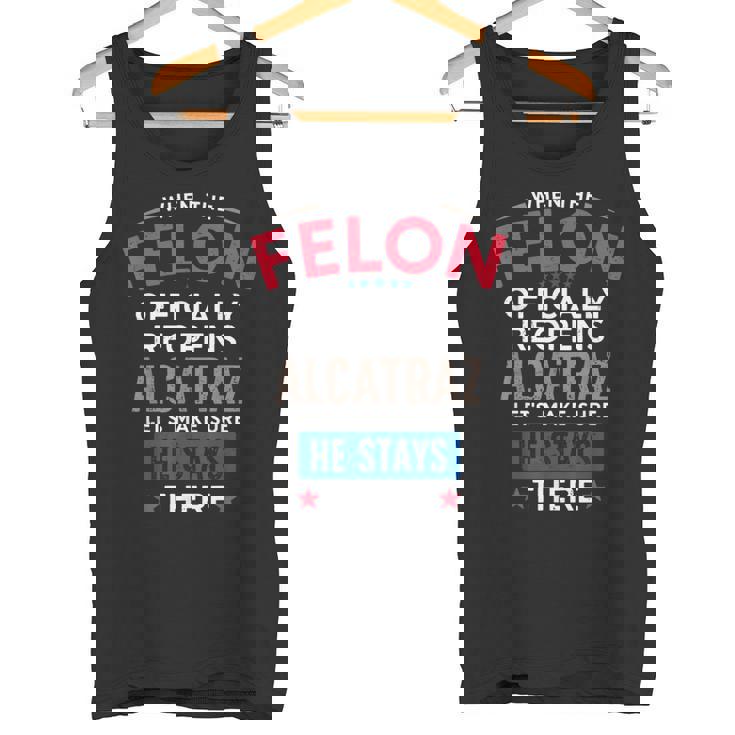 面白い反トランプ・フェロン・アルカトラズ タンクトップ