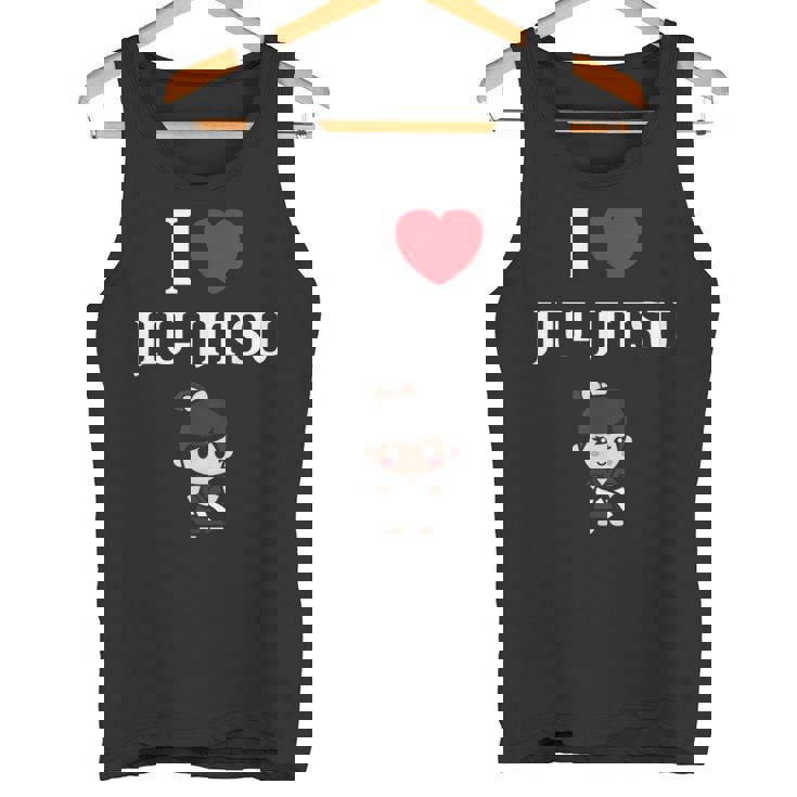 面白い柔術スポーツミニマリストかわいいシンプル柔術 I Love Jiu Jitsu タンクトップ