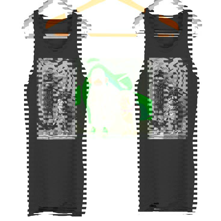 面白い猿と犬のグラフィックストリートウェアクールなデザイン 男性用 タンクトップ