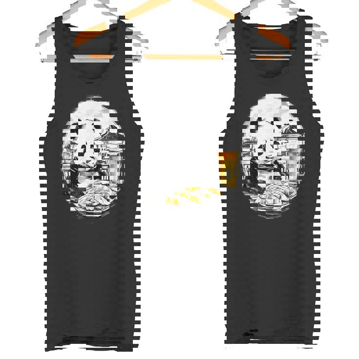 餃子 パンダ おもしろ 面白い ギョーザ ビール 和風 タンクトップ