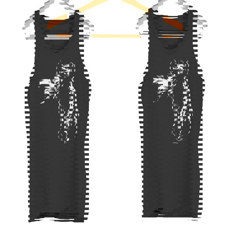 馬好きのためのエレガントな馬のシルエットのグラフィックアートデザイン。 タンクトップ