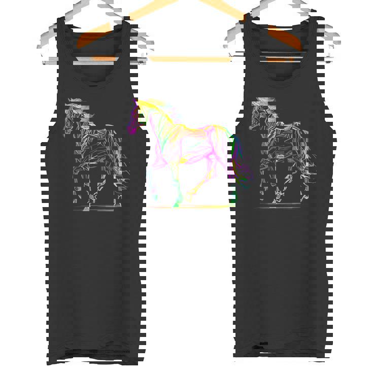 馬術 カラフル 馬好き 西洋 ロデオ タンクトップ