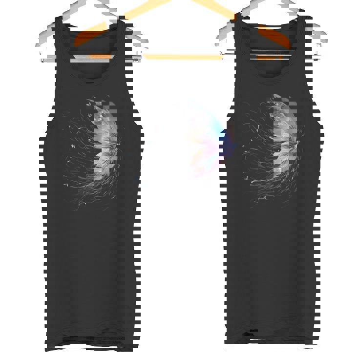 魔法の蝶 神秘的な蝶 銀河 星 タンクトップ