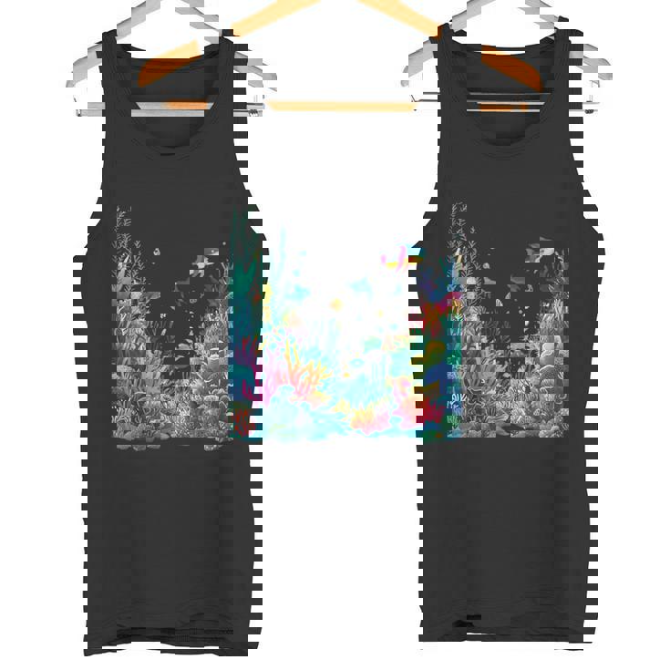 鮮やかなサンゴ礁海洋生物のシーン タンクトップ