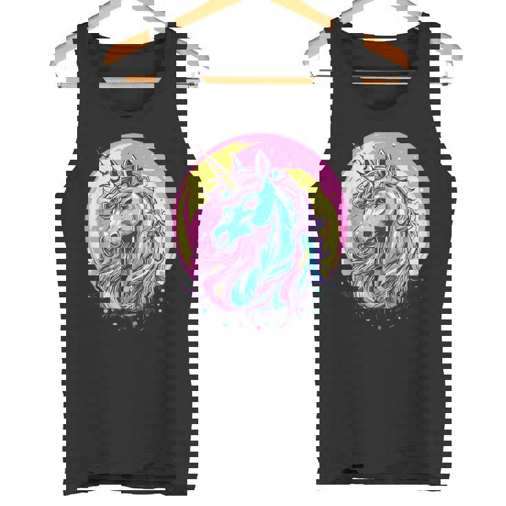 鮮やかなユニコーン マジック ファンタジー ムーンライト タンクトップ