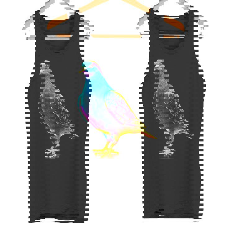 鳩 カラフル 動物 動物園 アートワーク 鳩 タンクトップ