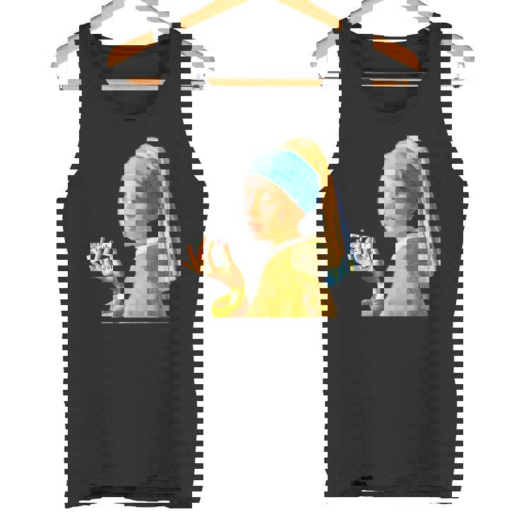 麻雀 牌 おもしろ ネタ フェルメール グッズ 服 面白いtシャツ 面白い メンズ 雀士 プレゼント おしゃれ タンクトップ