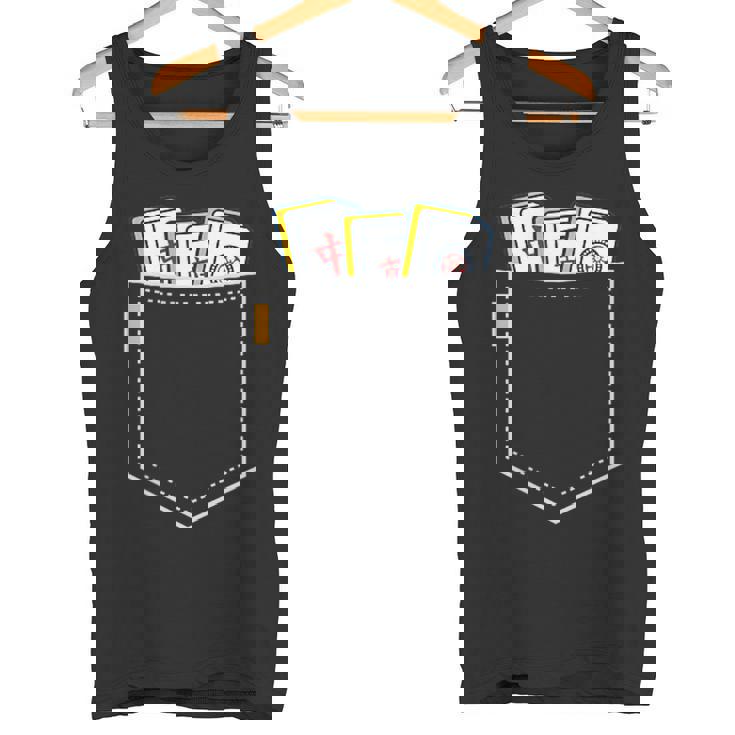 麻雀 牌 ワンポイント ポケット 柄ポケット デザイン かわいい おもしろ 可愛い 麻雀好プレゼント タンクトップ