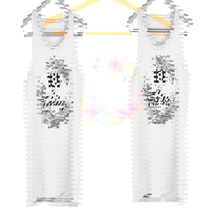 101歳&素晴らしいフローラルパーティーハッピー101歳の誕生日 タンクトップ