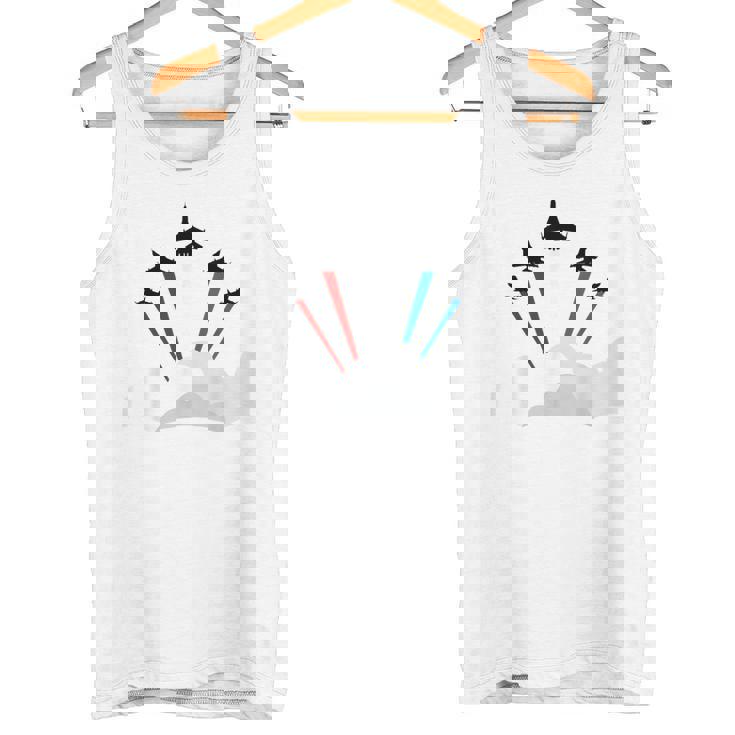 7月4日アメリカ独立記念日戦闘機ジェットクールグラフィック タンクトップ