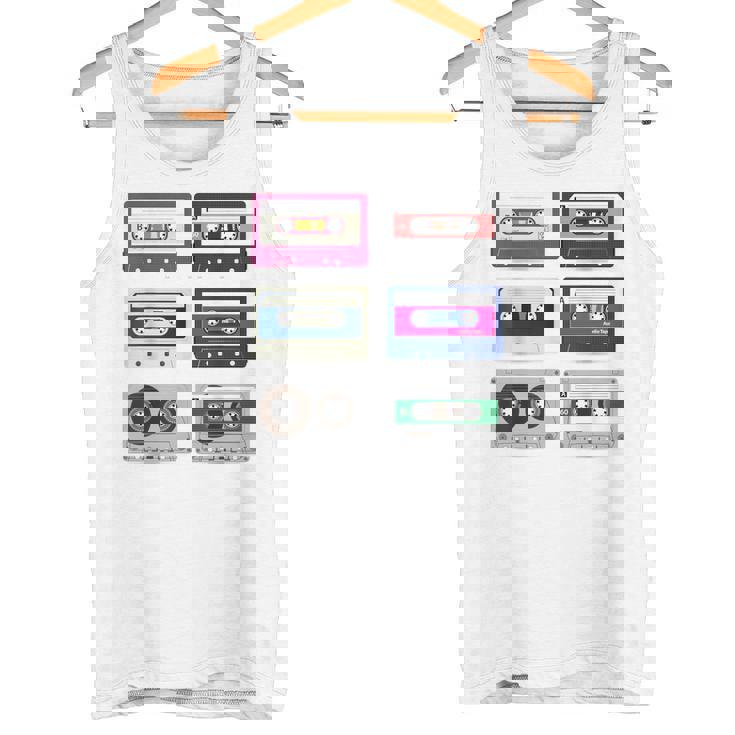 80 年代のロック カセット T シャツ男性ヴィンテージ ロック カセット テープ タンクトップ