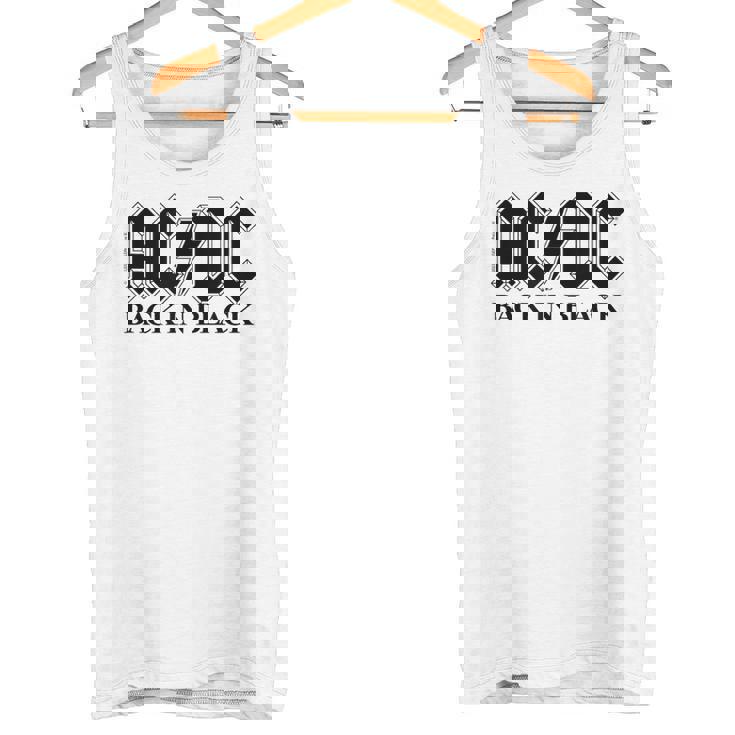 AcDcロックミュージックバンドバックブラックロゴ。 タンクトップ