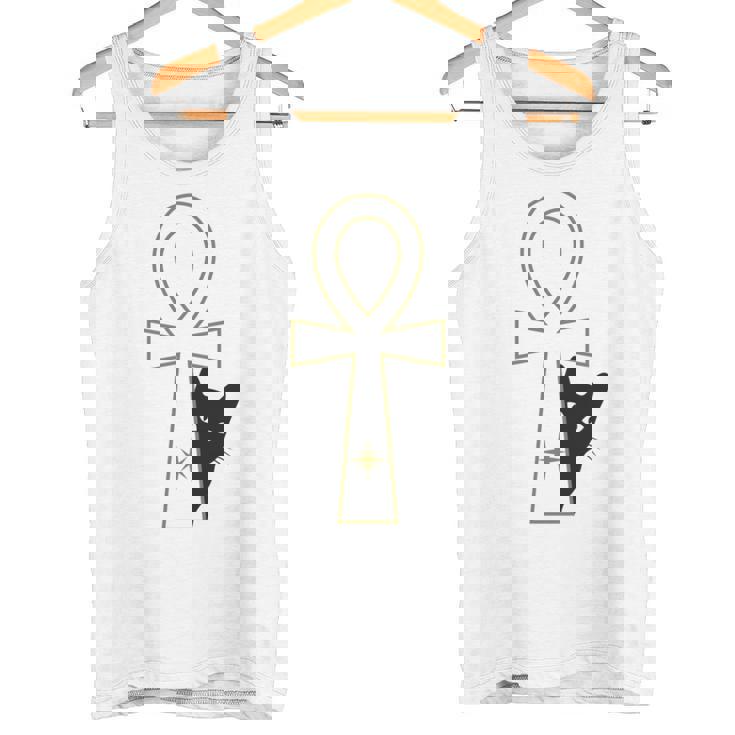 Ankh & Cat デザイン – スピリチュアル瞑想アート タンクトップ