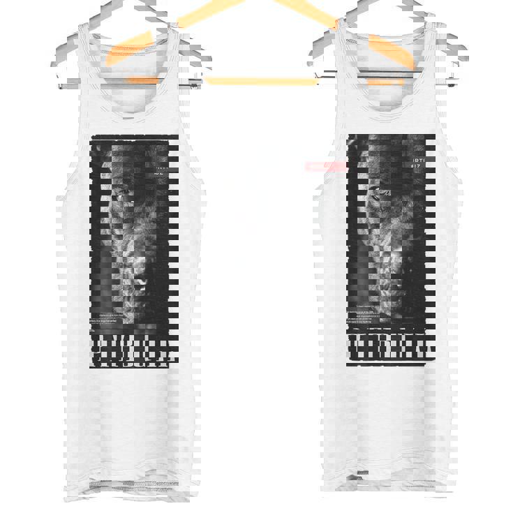 Backprint 野生の犬ピットブルテリアのポートレートブルドッグのバックプリントピットブル タンクトップ