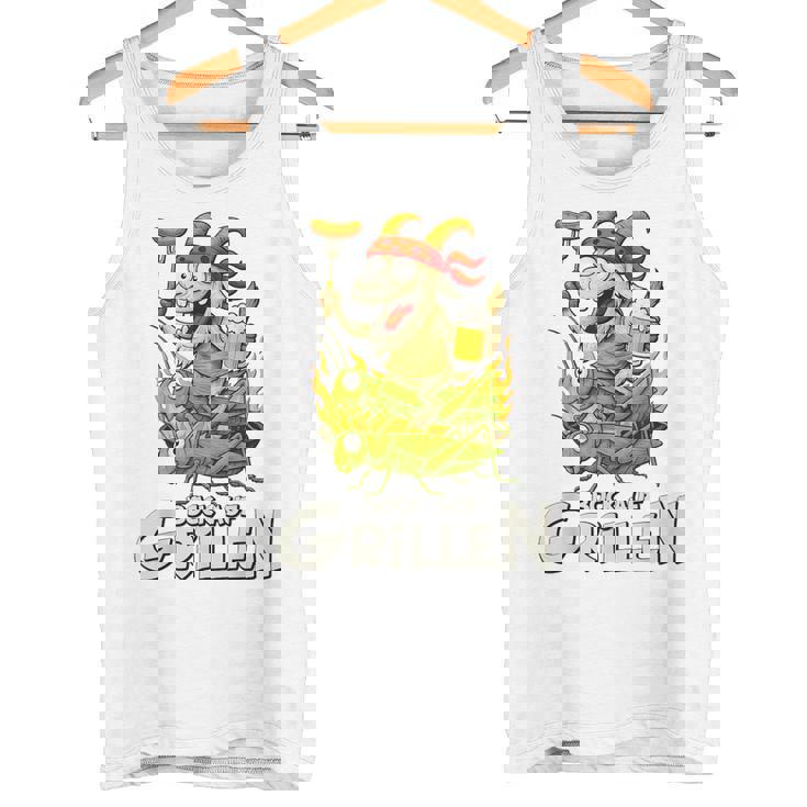 Bock Auf Grillen おもしろバーベキューアクセサリー ヤギ付きバーベキュー タンクトップ