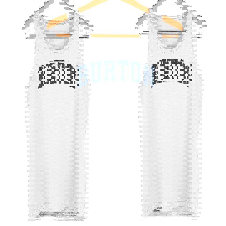 Burton Michigan Mi ヴィンテージ スポーツデザイン ネイビーデザイン タンクトップ