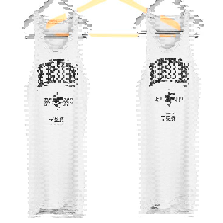 Burton Texas Tx ビンテージ アスレチック ブラックスポーツデザイン タンクトップ